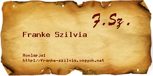 Franke Szilvia névjegykártya