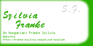 szilvia franke business card